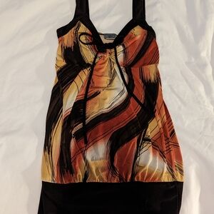 Orange, yellow, and brown Twin blouse size S